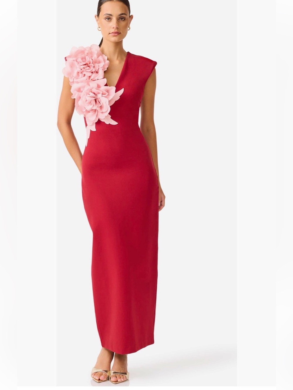 Elliatt Zahara Floral Appliqué Sleeveless Gown
